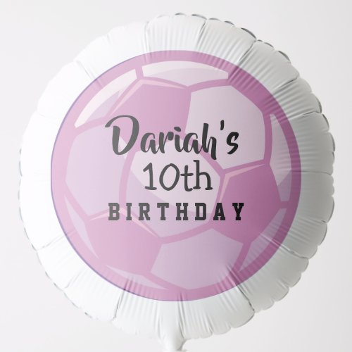 SOCCER BALL ROUND Pink Purple Birthday Party Balloon