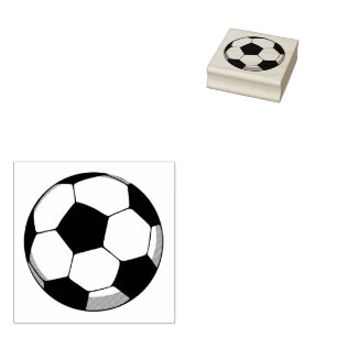  Soccer ball rubber stamp