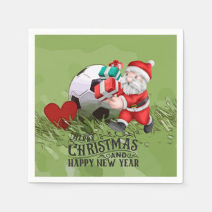 Soccer ball Santa Claus for Christmas Party  Napkins