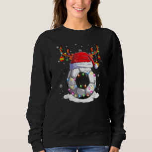 Soccer Ball Santa Hat Reindeer Christmas Lights Sweatshirt