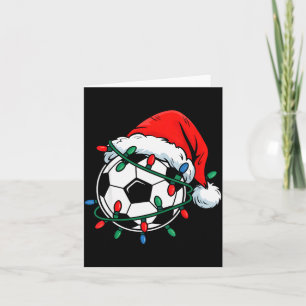 Soccer Ball Santa Hat Xmas Funny Christmas Soccer Card