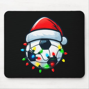 Soccer Ball Santa Hat Xmas Pajamas Players Toddler Mouse Pad