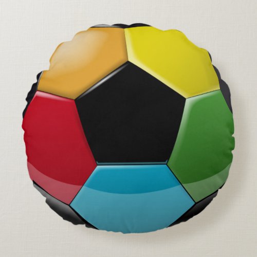 Soccer Ball _ See Back Round Pillow