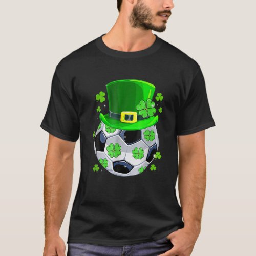 Soccer Ball Shamrock Funny Irish St Patrick Day T_Shirt