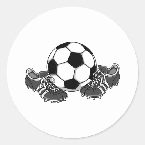 Soccer Ball Shoes Classic Round Sticker