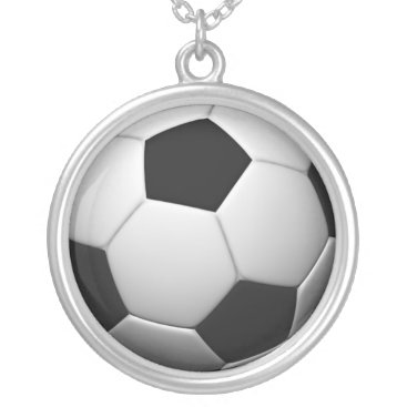 soccer ball silver plated necklace
