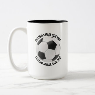 Soccer Ball & Small Text BLACK 15oz Custom Two-Tone Coffee Mug