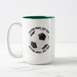 Soccer Ball & Small Text HUNTER GREEN 15oz Custom Two-Tone Coffee Mug