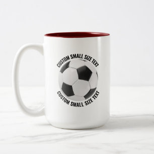 Soccer Ball & Small Text MAROON 15oz Custom Two-Tone Coffee Mug