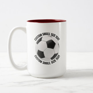 Soccer Ball & Small Text MAROON 15oz Custom Two-Tone Coffee Mug