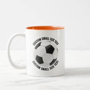 Soccer Ball & Small Text ORANGE 11oz Custom Two-Tone Coffee Mug
