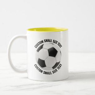 Soccer Ball & Small Text YELLOW 11oz Custom Two-Tone Coffee Mug