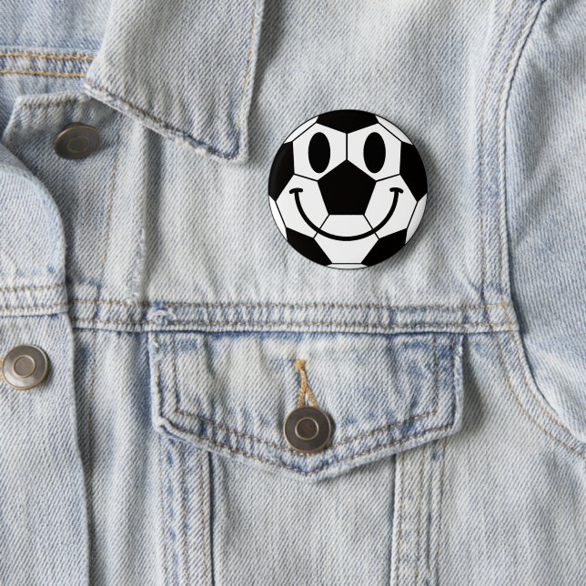Soccer Ball Smile Face  Button (In Situ)