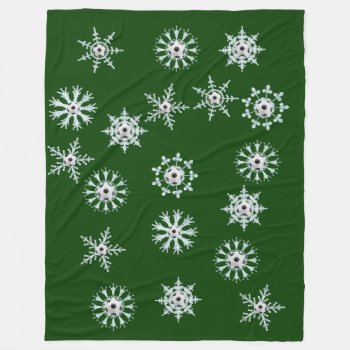 Soccer Ball Snowflake Christmas Holiday Fleece Blanket by deemac2 at Zazzle