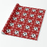 Soccer Ball Snowflake Holiday Wrapping Paper