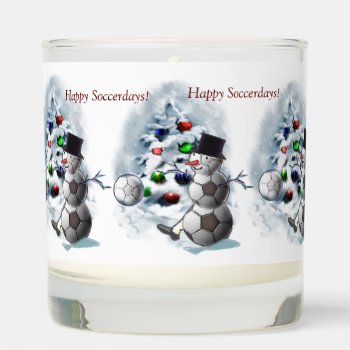 Soccer Ball Snowman Christmas Scented Candle by TheSportofIt at Zazzle
