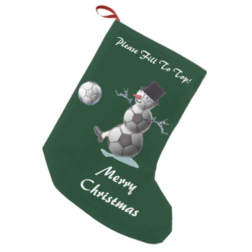 Soccer Ball Snowman Christmas Small Christmas Stocking