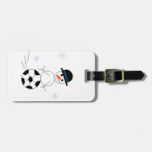 Soccer Ball Snowman Luggage Tag (Front Horizontal)