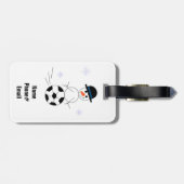 Soccer Ball Snowman Luggage Tag (Back Horizontal)