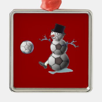 Soccer Ball Snowman Metal Ornament by TheSportofIt at Zazzle