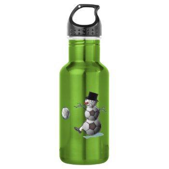 Soccer Ball Snowman Water Bottle by TheSportofIt at Zazzle