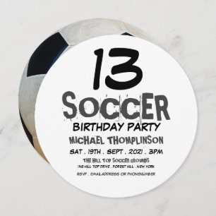 Soccer Ball, Soccer Birthday Party Invitation