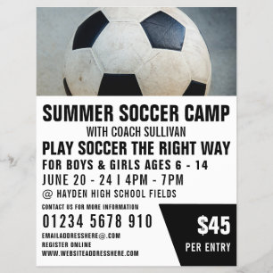 Soccer Ball, Soccer Camp Advertising Flyer