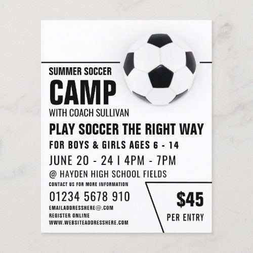 Soccer Ball Soccer Camp Advertising Flyer