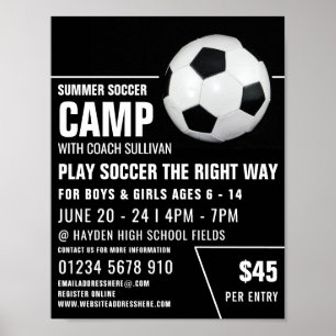 Soccer Ball, Soccer Camp Advertising Poster