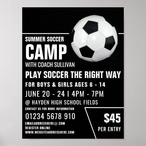 Soccer Ball Soccer Camp Advertising Poster