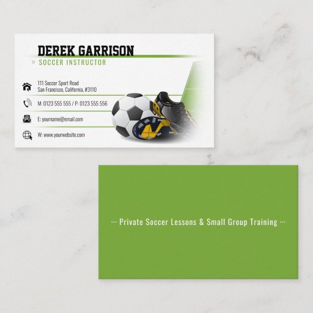 Soccer Ball | Soccer Instructor Business Card (Front/Back)