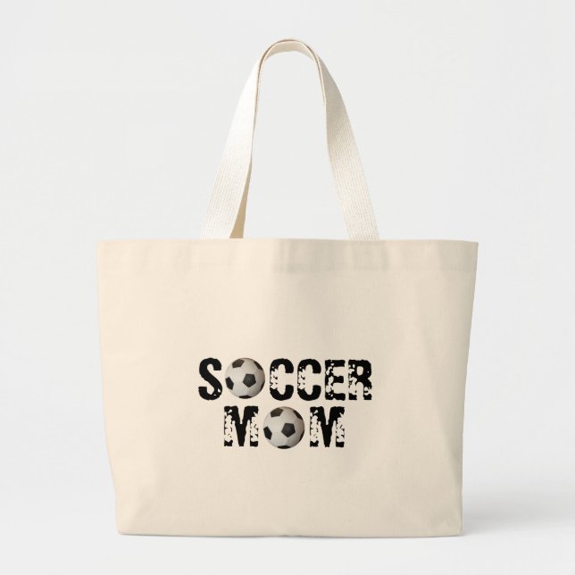 Soccer Ball Soccer Mom Jumbo Tote Bag (Front)