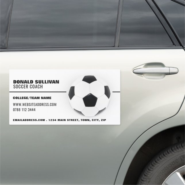 Soccer Ball, Soccer Player/Coach/Ref Car Magnet (In Situ)
