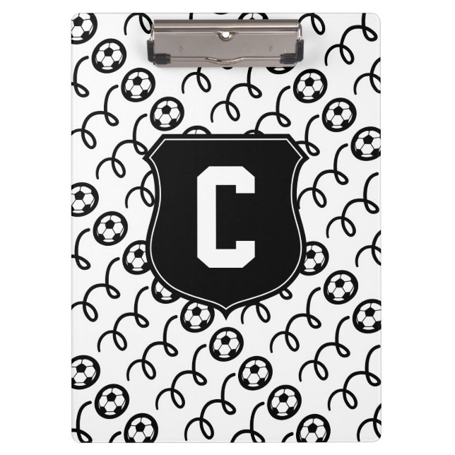 Soccer ball sport clipboard | Personalize monogram (Front)
