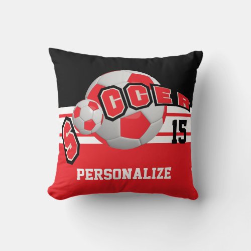 Soccer Ball Sport  DIY Name  Number Throw Pillow