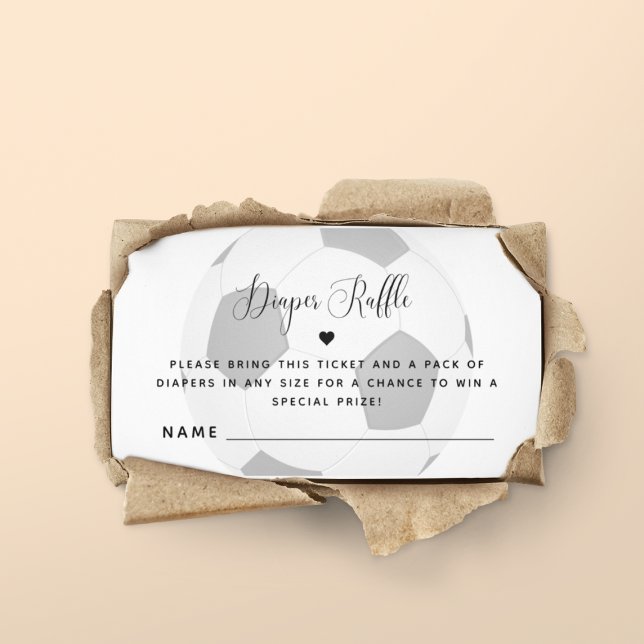 Soccer Ball Sport Theme Baby Shower Diaper Raffle Enclosure Card (Creator Uploaded)