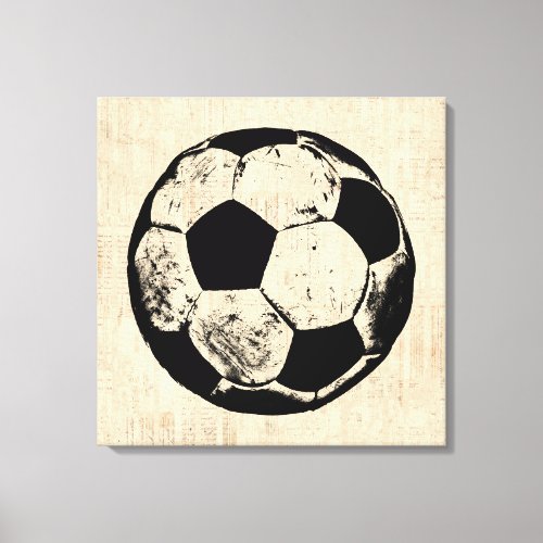 Soccer Ball Sports Art Vintage Soccer Canvas Print