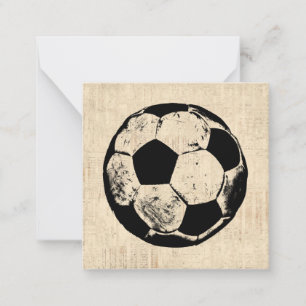 Soccer Ball Sports Art Vintage Soccer Note Card
