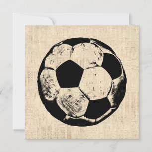 Soccer Ball Sports Art Vintage Soccer Note Card