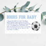 Soccer Ball Sports Baby Shower Books For Baby Card<br><div class="desc">This is a Blue Soccer Ball Sports themed baby shower Books For Baby card.

Baby's first library 1st books ticket,  baby shower for boy</div>