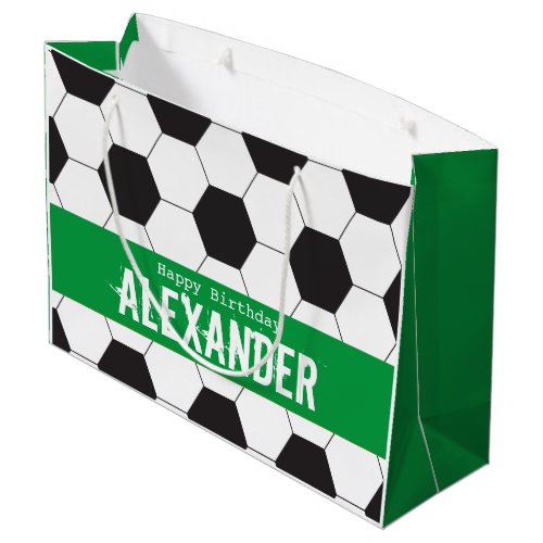 Soccer Ball Sports Happy Birthday Large Gift Bag