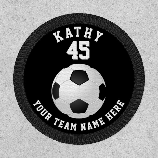 Soccer Ball Sports Player Name Team Number Patch (Front)