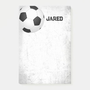 soccer ball sports post it note distressed style 