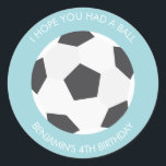 Soccer Ball Sports Themed Birthday Classic Round Sticker<br><div class="desc">These personalized stickers make perfect party favor labels,  envelope seals,  and favors for your sports themed party guests.</div>