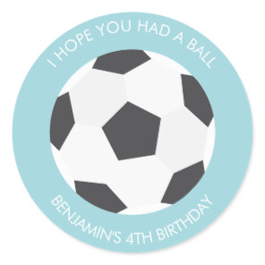 Soccer Ball Sports Themed Birthday Classic Round Sticker