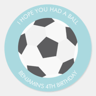 Soccer Ball Sports Themed Birthday Classic Round Sticker