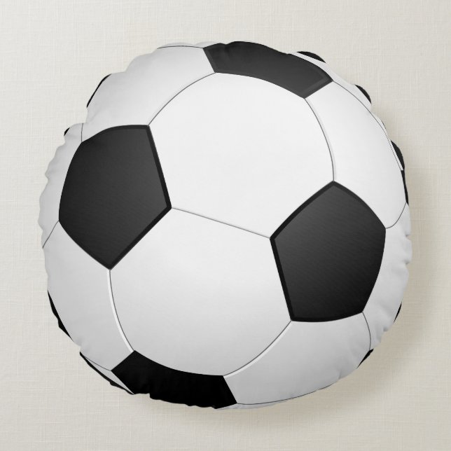 Soccer ball sporty round pillow (Front)