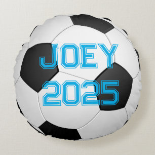 Soccer ball sporty round pillow