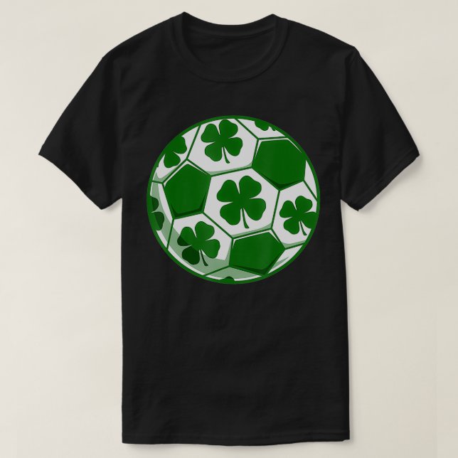 Soccer Ball St Patricks Day Shamrock  T-Shirt (Design Front)