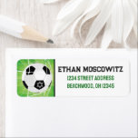 Soccer Ball, Star of David Bar Mitzvah Label<br><div class="desc">These black, white, and green soccer ball Bar Mitzvah address labels with a small white Star of David on them match the soccer ball in net Bar Mitzvah invitation but they can also be used for mailing out any soccer or World Cup party or event invitations if you remove the...</div>